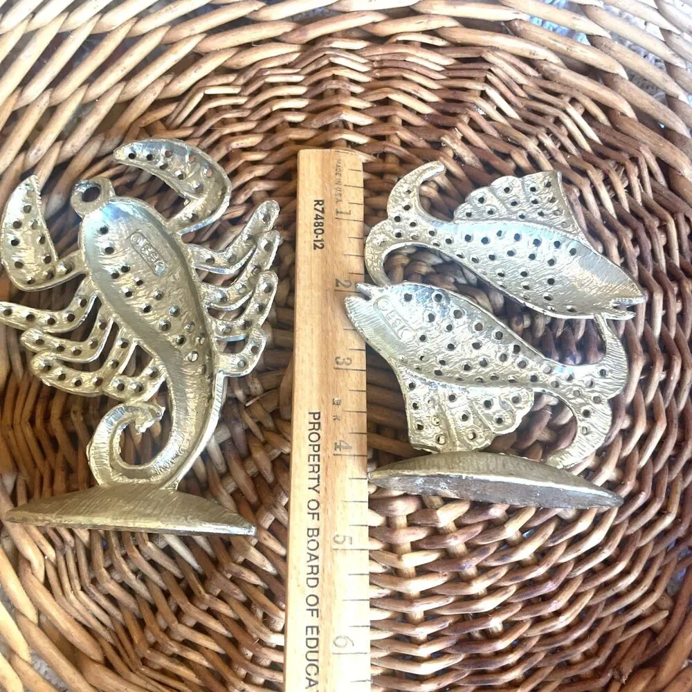 Vintage Earring Tree Lot 2 pcs Scorpio Pisces Fish Scorpion Jewelry Organizer